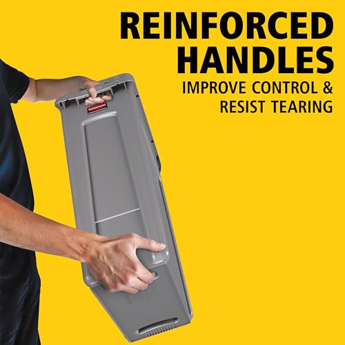 Rubbermaid Commercial Products Slim Jim Plastic Rectangular Trash/Garbage Can with Venting Channels, 23 Gallon, Gray - color: Gray, size: 23 Gal