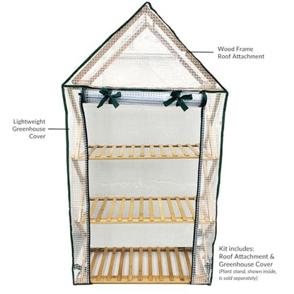 Ferry-Morse Greenhouse Kit - Roof Attachments & Cover, Greenhouse Accessories - Bamboo - size: Roof Attachments & Cover