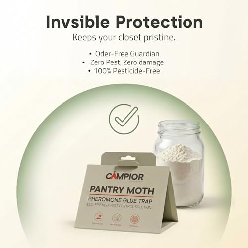 Pantry Moth Traps with Pheromones (16 Pack) – Non‑Toxic, Odor‑Free Sticky Glue Traps for Pantry Moth Treatment & Prevention, Targets Web‑Spinning Food Moths, for Kitchens & Food Storage - size: 16-pk Pantry