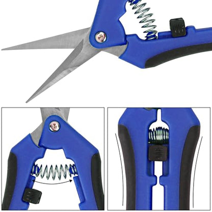 15 Pack 6.5 Inch Garden Pruning Scissors, Hand Pruner with Stainless Steel Blades, Sharp Point Gardening Shears Cutter, Gardening Pruning Shear, Supplies & Accessories(Blue)
