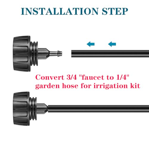 QRITY 1Pcs 3/4" to 1/4" Irrigation Adapter, US Standard Faucet Connectors - size: B