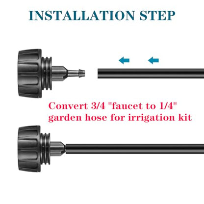 QRITY 1Pcs 3/4" to 1/4" Irrigation Adapter, US Standard Faucet Connectors - size: B