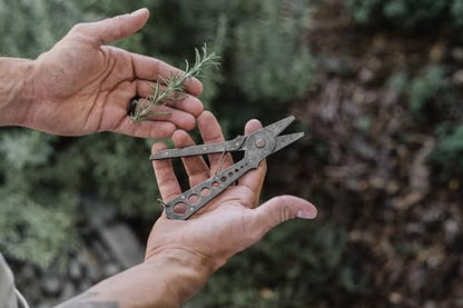 Barebones Herb Harvest and Strip Tool - Stainless Steel with Copper Accents - Your All-in-One Culinary Companion (Tumbled Black) - color: Tumbled Black