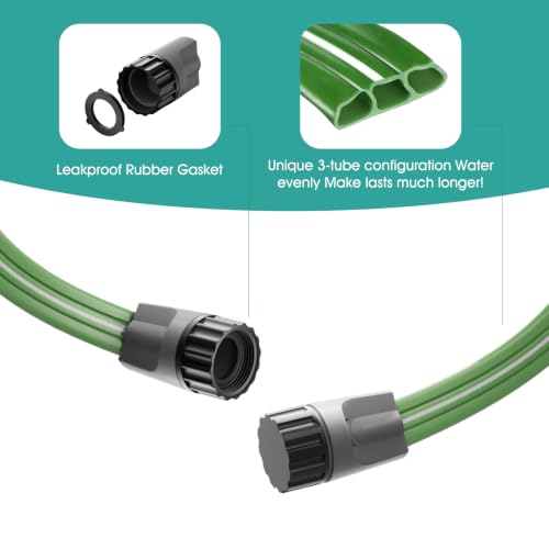 25 FT Soaker Hose for Garden Lawn, Water Saving Sprinkler Hose