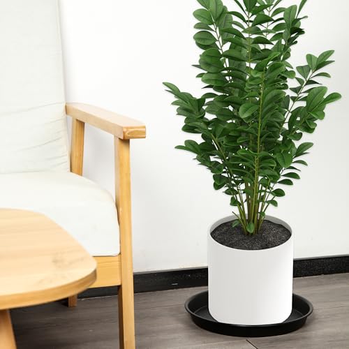 12 Inch Plastic Classic Plant Saucer, 6 Pack Plant Trays for Pots, Extra-Deep Plant Water Dray Tray, 12",Black - color: Black, size: 12"(6Pack)