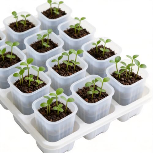 50 Pack 2'' Square Clear Nursery Pots, Mini Transparent Planter - size: 2 Inch