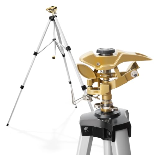 RESTMO Tripod Sprinkler 48” Large Full Metal Impact Sprinklers for Yard - size: 1 Pack