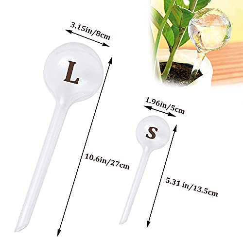 10 Pcs Clear Plant Watering Globes,Plastic Self-Watering Bulbs,Flower Automatic Watering Device,Garden Waterer for Plant Indoor Outdoor - size: 5 Large+5 Small