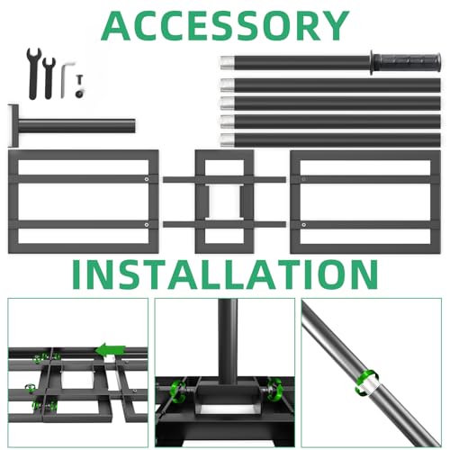 Lawn Leveling Rake Soil Leveler - 36 x10 Inch Stainless Steel Yard Lawn Leveling Tool 6.5FT Handle, Heavy Duty Professional Grade Tool for Dirt Sand Grass Soil for Garden Golf Course Backyard Black