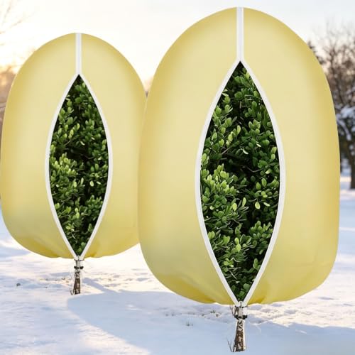 2 Pack 10x10ft Large Plant Covers Freeze Protection, 2.4oz/yd² Frost Cloths - size: 2 Pack