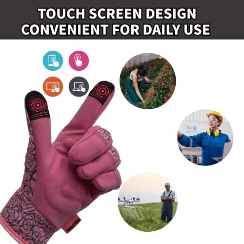 Cute Pattern Gardening Gloves,Thornproof Garden Glove,Gardener Gift - color: 1 Pair Per Pack-pink, size: Large