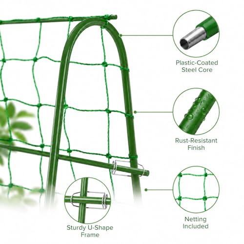 FOLLOOK Cucumber Trellis for Raised Garden Bed, 48x48inch, Green - color: Green, size: 48x48inch