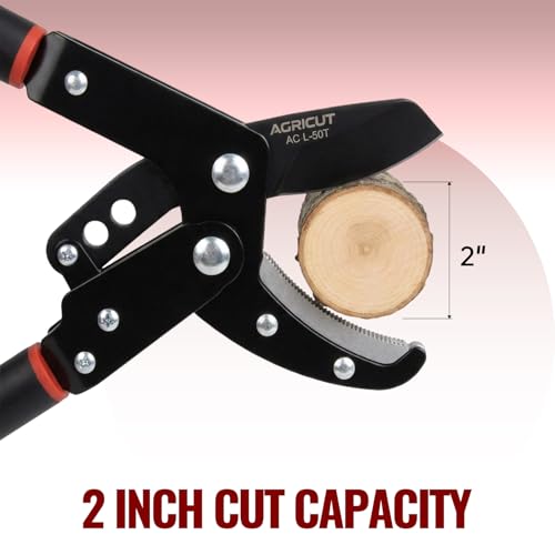 AGRICUT Telescopic Garden Loppers Anvil - Extendable Tree Trimmer 26" to 40.5" Reach, 2" Cut Capacity Heavy Duty Branch Cutter with 59HRC High Carbon Steel Teflon Blade, Loppers for Cutting Branches - style: Lopper (Extendable)