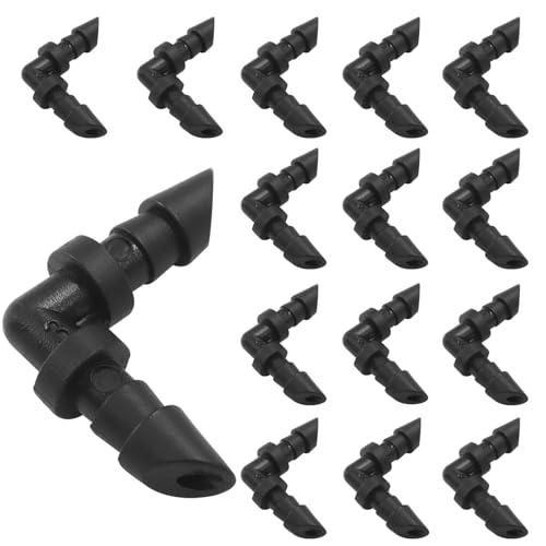 Murtenze 100 Pack Barbed Elbow Fittings, 1/4 Inch Drip Irrigation Fittings Barbed Connectors, Universal Irrigation Elbow for Garden Lawn Irrigation System - size: Elbow-100P