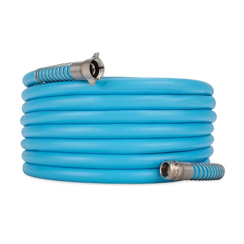 Camco EVOFlex 50-Ft RV Drinking Water Hose - Features Extra Flexible Design w/Stainless Steel Strain Relief Ends - Lead-Free, BPA-Free and Phthalate-Free - 5/8” Inside Diameter (22596) - size: 50-Foot, style: Durable PVC