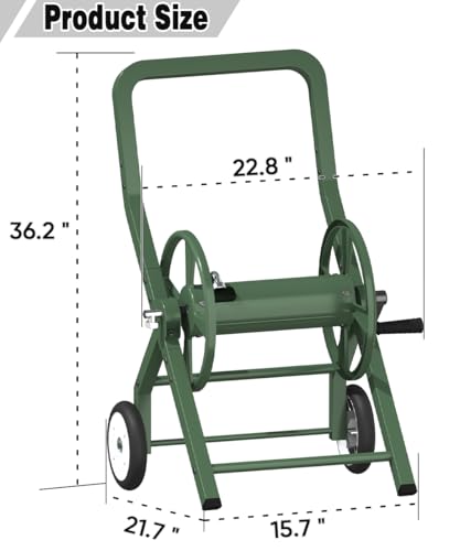 Artigarden Garden Hose Reel Cart with Wheels Outdoor Water Hose Reels Green