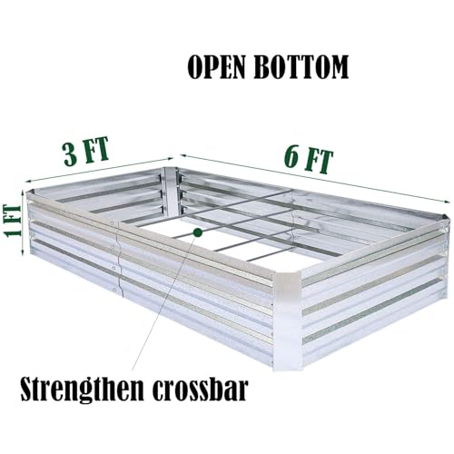 Galvanized Raised Garden Bed 6x3x1ft 2-Pack - size: 6x3x1ft (2 pcs)