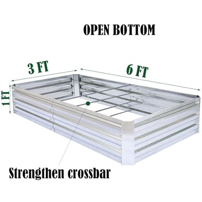 Galvanized Raised Garden Bed 6x3x1ft 2-Pack - size: 6x3x1ft (2 pcs)