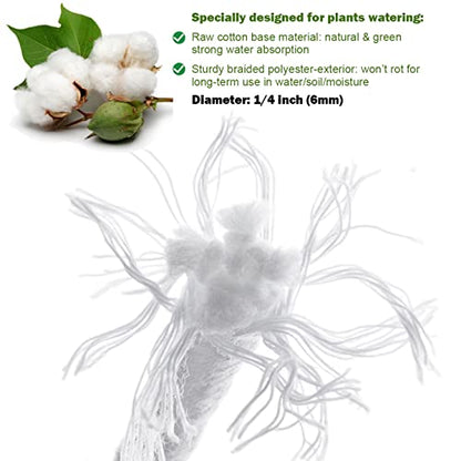 ORIMERC 150 feet 1/4 inch Self Watering Capillary Wick Cord Vacation Plant Sitter Hydroponic Wicking Self-Watering Planter Pot Automatic Water System Device Potted Violet Auto Seedling Waterer Rope - size: 150 feet (1/4 inch)