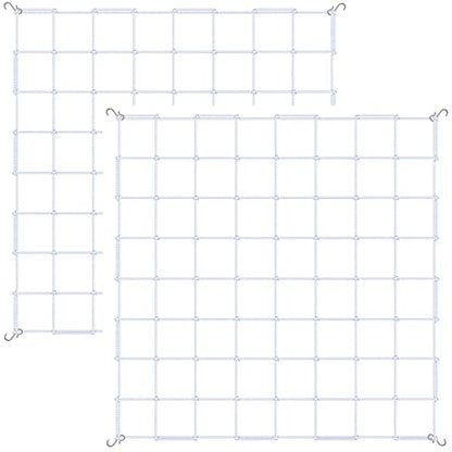 iPower 4' x 4' Trellis Netting for 59"x59", Heavy-Duty Elastic Plant Net with Hooks, Flexible Hydroponics Support for Climbing Plants, Vegetables, Fruits, Flowers, Vines, 2Pack