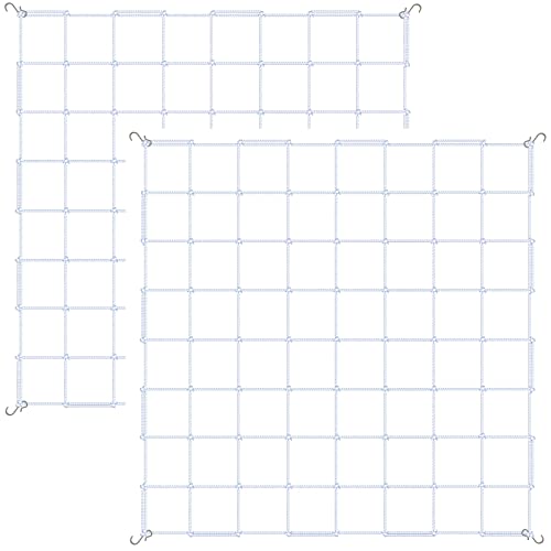 iPower 4' x 4' Trellis Netting for 59"x59", Heavy-Duty Elastic Plant Net with Hooks, Flexible Hydroponics Support for Climbing Plants, Vegetables, Fruits, Flowers, Vines, 2Pack