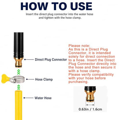 2 Pack High Pressure Hose Nozzle, Home High-Pressure Car Wash Water Gun with Booster Nozzle and Hose, Adjustable Spray Patterns for Car Washing and Outdoor Cleaning