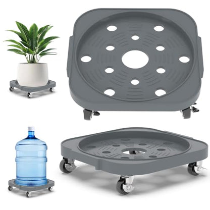 2 Pack 11'' Heavy Duty Rolling Plant Caddy with Wheels, Dark Grey - color: Dark Grey