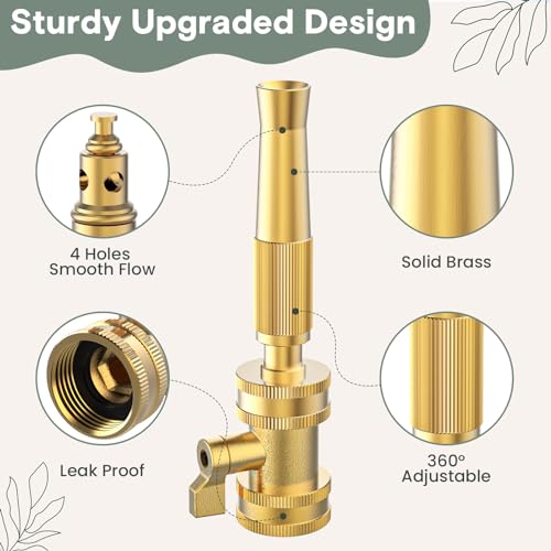 Twinkle Star Brass Twist Hose Nozzle, Hose Shut Off Valve, 4 Pack - color: Nozzle Twist 4 Pack