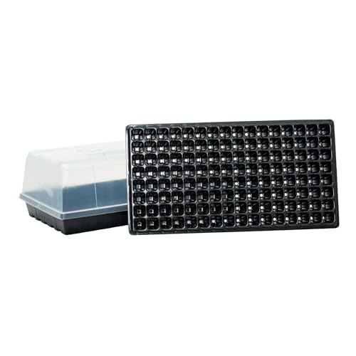 Bootstrap Farmer 128 Cell Seed Starter Tray Kit with Domes 10 Pack - size: 10 Cell, 10 Flats, 10 Domes