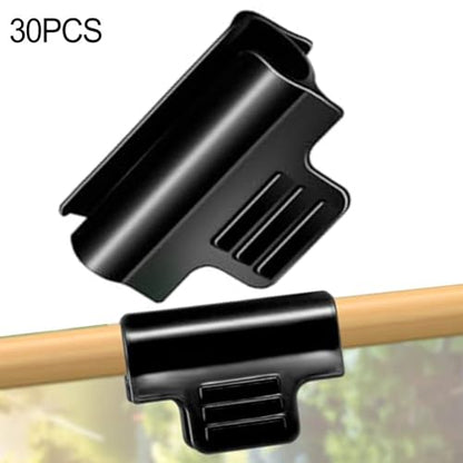Greenhouse Pipe Clamps 30 Pack Black PVC Garden Hoop Clips Row Cover Support Plant Holders For Raised Beds Greenhouse Film Net Securing