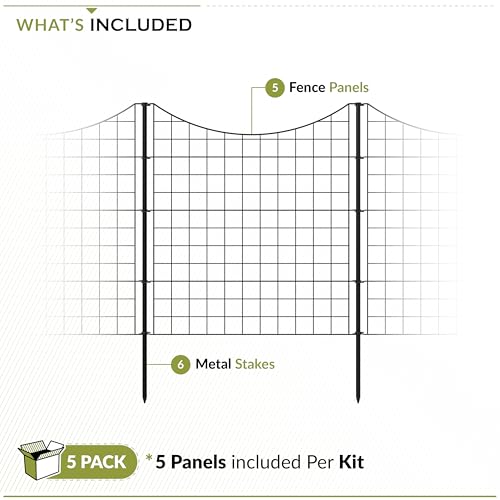 Zippity 39in H Black Metal Fence, DIY Fence Kit - color: 39" Tall (5 Panels)