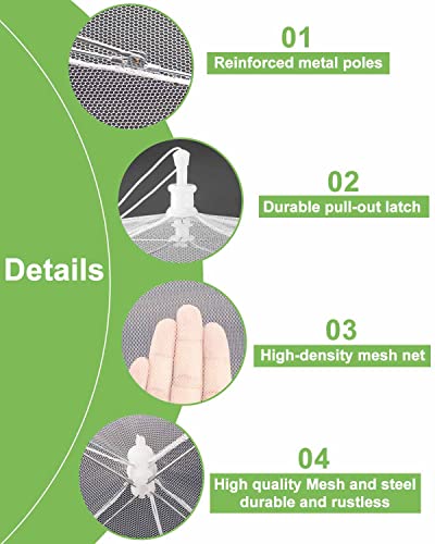 Food Cover Mesh Food Tent, 17"x17", Nylon Covers, Pop-Up Umbrella Screen Tents, Collapsible and Reusable Patio Bug Net for BBQ, Picnics, Parties, Camping, Outdoor - 6 Colors - color: 6-colors