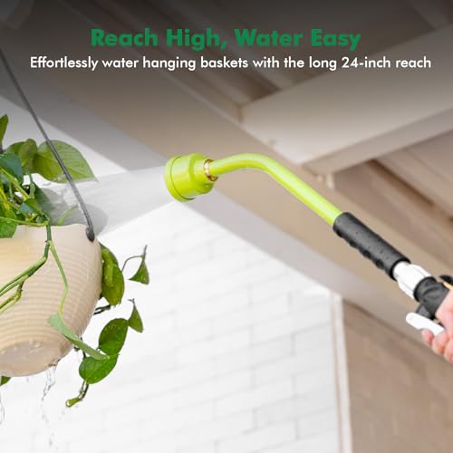 RESTMO Heavy Duty Metal Watering Wand 24 Inches, Water Wand for Garden Hose