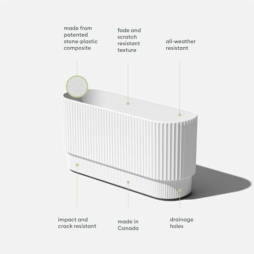 Veradek Demi Series Long Planter - Wide Outdoor Planter - color: White, size: 30 inch - 2 Pack