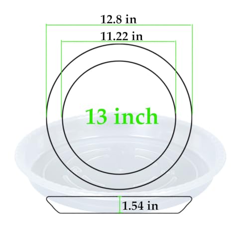 OVZILKI 2 Pack of Plant Saucer 13 inch, Clear Plastic Flower Plant Pot Saucer, Heavy Duty Plant Drip Trays Saucers for for Indoor, Plant Water Tray for Planters - color: Clear, size: 13" - 2 Pack
