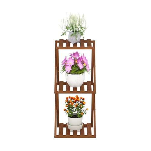 Furinno TIOMAN Outdoor Tool-Free 3-Tier Patio Table, Natural - size: 3-Tier Foldable Side Table