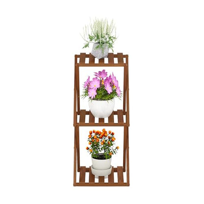 Furinno TIOMAN Outdoor Tool-Free 3-Tier Patio Table, Natural - size: 3-Tier Foldable Side Table