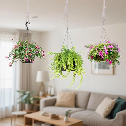 SUMERSHA 6 Pack Adjustable Macrame Plant Hanger Extenders Rope Handmade Woven Hanging Plant Basket Extension for Indoor Outdoor Plant Pot Holder (Style 2, 6) - style: Style 2