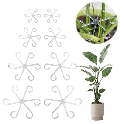 Clear Indoor Plant Support Stakes, 8 Pack Plastic Stem Holders - color: 8 Pcs Clear