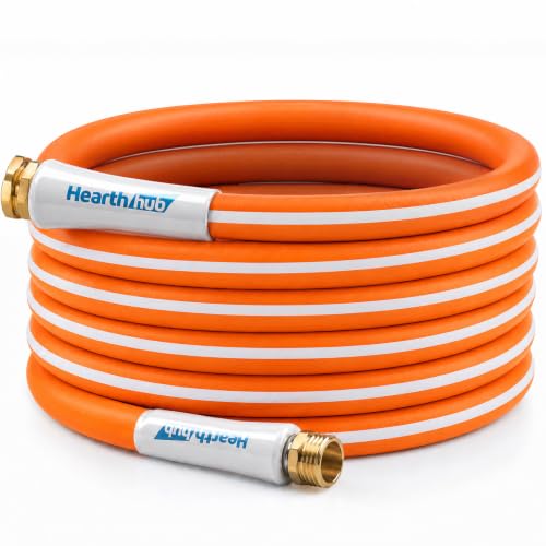 Short Garden Leader Hose - 5/8 Inch Lightweight All-Weather Water Hose - Durable And Flexible, Leakproof Connections, Kink Resistant - Rubber Garden Hose With 3/4" Fittings(15 ft) - size: 15 FT