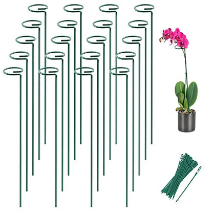 20 Pack 16 Inch Plant Support Stakes for Outdoor Plants and Indoor Flowers - size: 16 inch