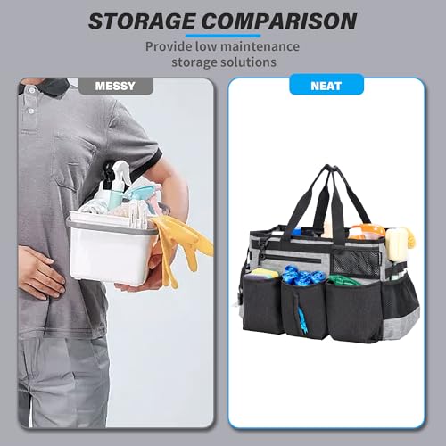 IBVIVIC Wearable Cleaning Caddy Bag for Cleaning Supplies, Grey - color: Grey