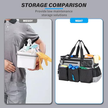IBVIVIC Wearable Cleaning Caddy Bag for Cleaning Supplies, Grey - color: Grey