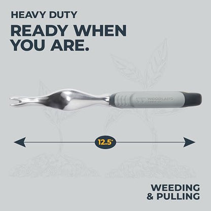 Woodland Tools Heavy Duty Garden Weeder – Manual Weed Puller Tool with Anodized Aluminum Blade & Ergonomic Grip – Root Remover for Dandelions, Thistles, & Taproots – Lawn & Flower Bed Weeding Tool - size: Weeder