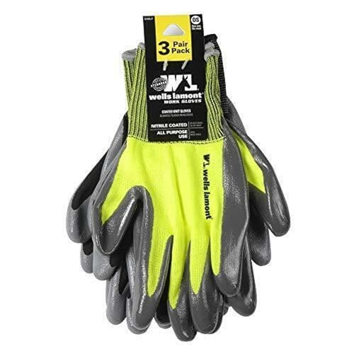Wells Lamont Men's Smooth Nitrile Coated Grip Work Gloves, 3-Pack, Large - size: Large (Pack of 3)