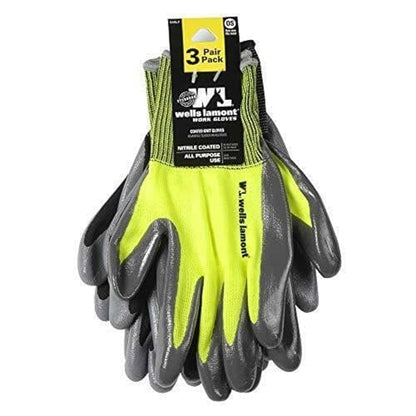 Wells Lamont Men's Smooth Nitrile Coated Grip Work Gloves, 3-Pack, Large - size: Large (Pack of 3)