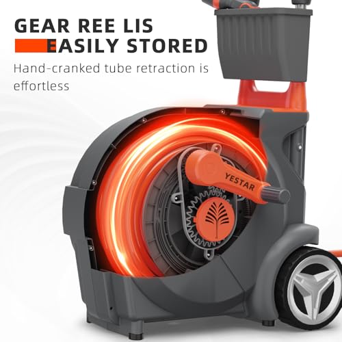 Hand-Crank Garden Hose Reel 1/2" x 130ft, Easy-to-Move Hose Reel Cart - size: 1/2" x 130ft