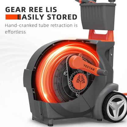 Hand-Crank Garden Hose Reel 1/2" x 130ft, Easy-to-Move Hose Reel Cart - size: 1/2" x 130ft