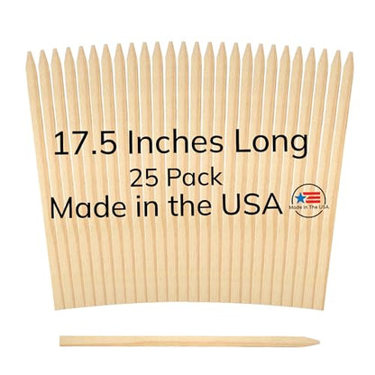 25 Pack Wooden Garden Stakes, 17.5" Long x 3/4" Wide, Made in USA Pine Plant Markers, Chisel Point Yard Stakes for Gardening, Landscaping, Row Labels, Signs & Crafts - size: 17.5" Long (25 Pack)