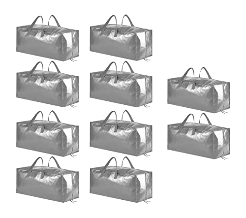 SpaceAid Heavy Duty Moving Bags, Extra Large Storage Totes W/Backpack Straps Strong Handles & Zippers, Alternative to Moving Boxes, Packing & Moving Supplies, Gley (10 Pack) - color: Grey, size: 10 Pack